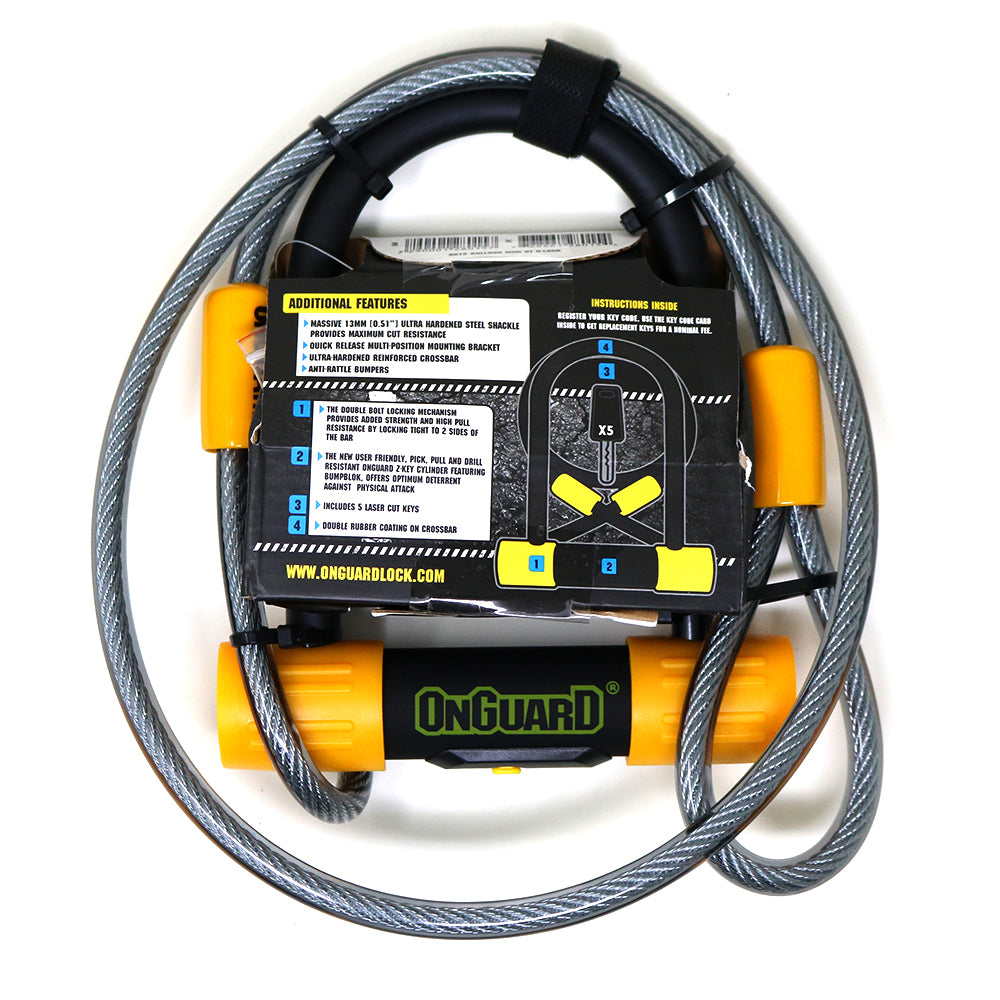 Candado OnGuard Llave U-Lock Bulldog Mini DT 90x140mm Amarillo