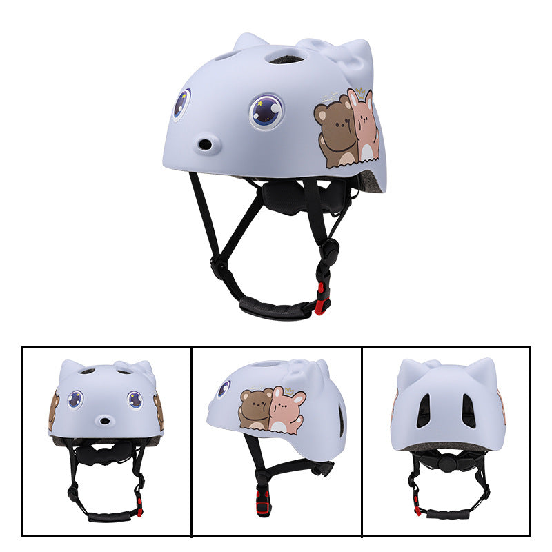 Casco Para Niños con Orejas Gris