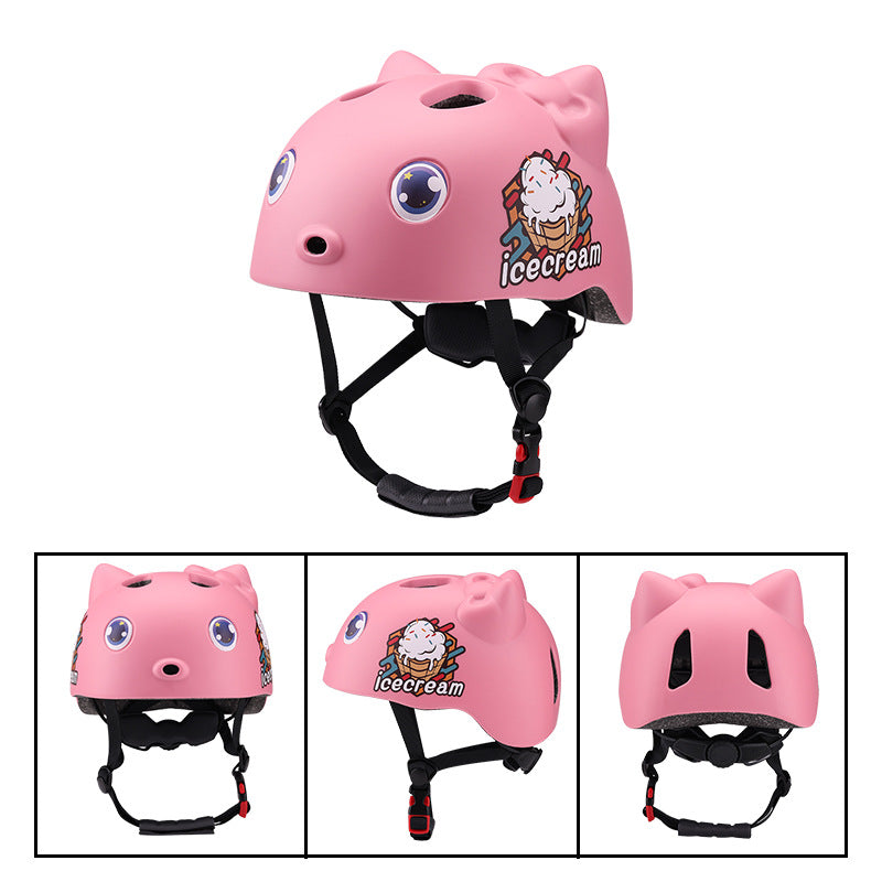 Casco Para Niños con Orejas Rosa