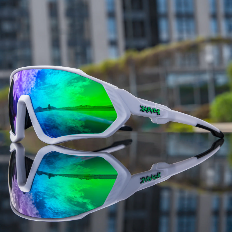 Lentes Kapvoe Polarizados Marco Blanco Mica Verde Azulada