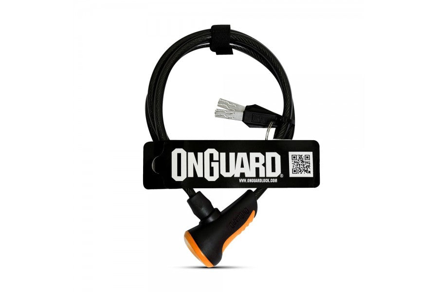 Candado OnGuard Llave Espiral NS 120cmx8mm Naranjo