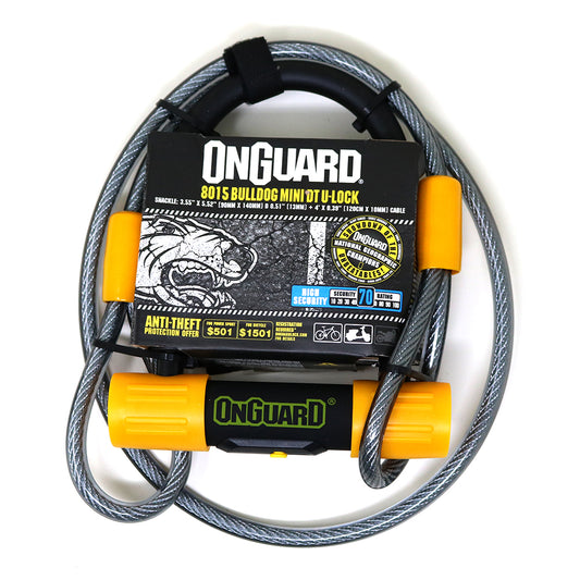 Candado OnGuard Llave U-Lock Bulldog Mini DT 90x140mm Amarillo