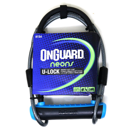Candado OnGuard Llave U-Lock NS Cable 115x230mm Azul