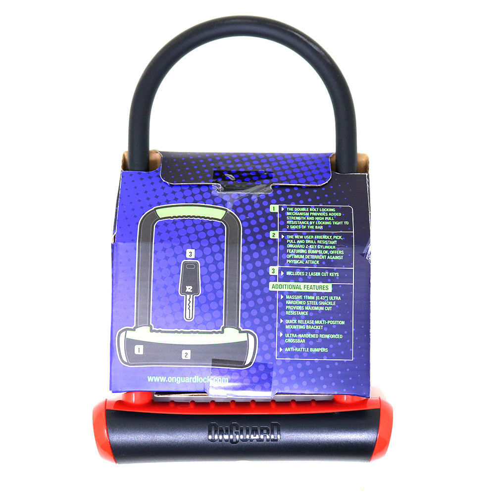 Candado OnGuard Llave U-Lock NS 115x230mm Rojo