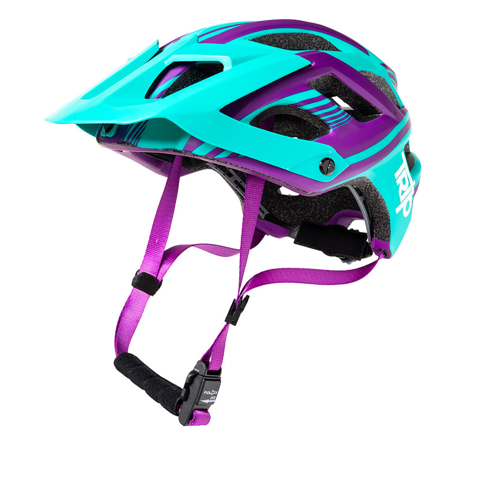 Casco Trip Enduro Morado Turquesa