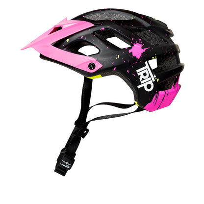 Casco Trip Enduro Negro Rosa Manchas