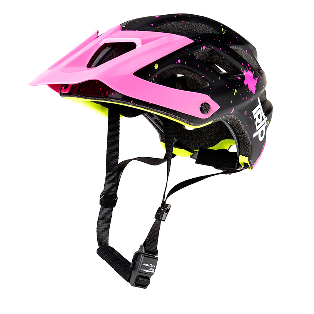 Casco Trip Enduro Negro Rosa Manchas