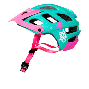 Casco Trip Enduro Turquesa Mancha Rosa
