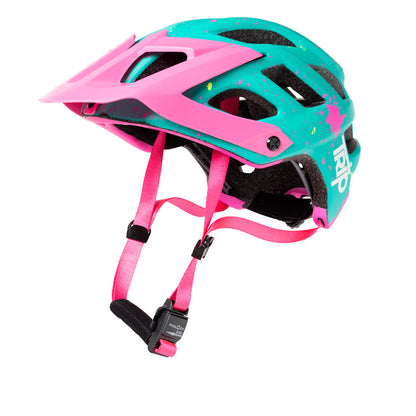 Casco Trip Enduro Turquesa Mancha Rosa