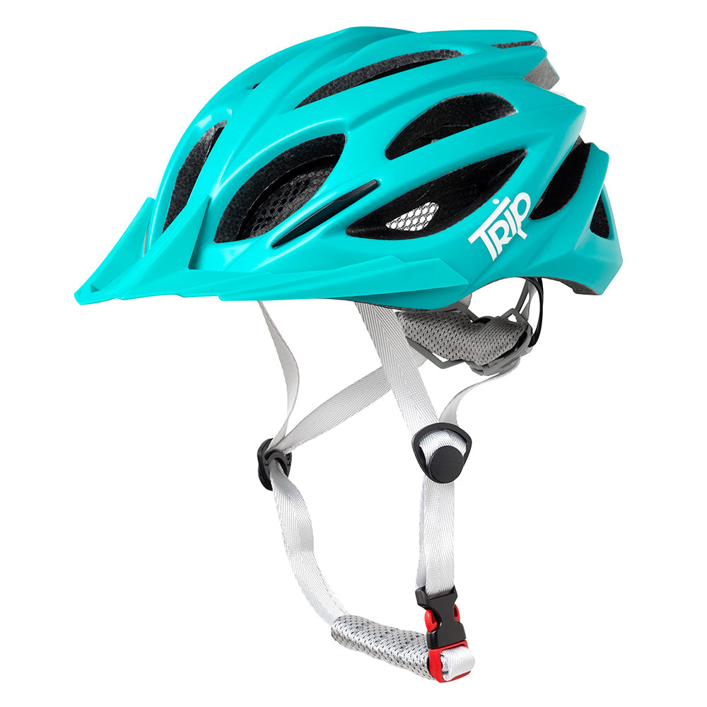Casco Trip Mtb Turquesa Blanco