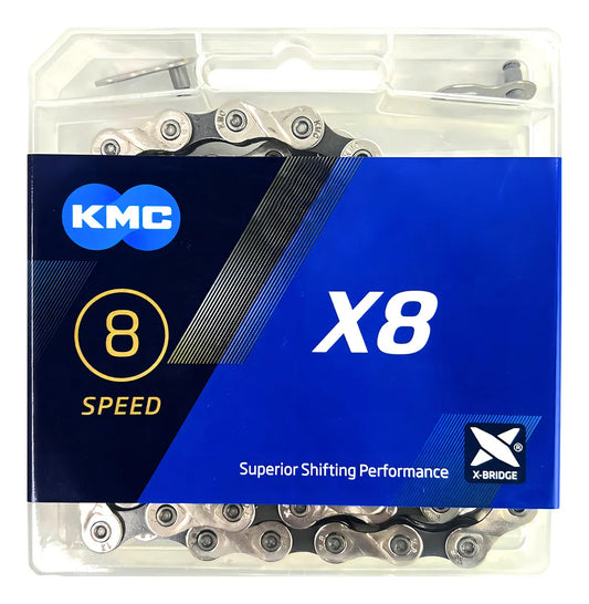 Cadena KMC X8 8v 1/2x3/32 Plata/Gris