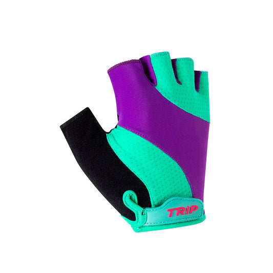 Guante Trip Morado Turquesa Dedo Corto