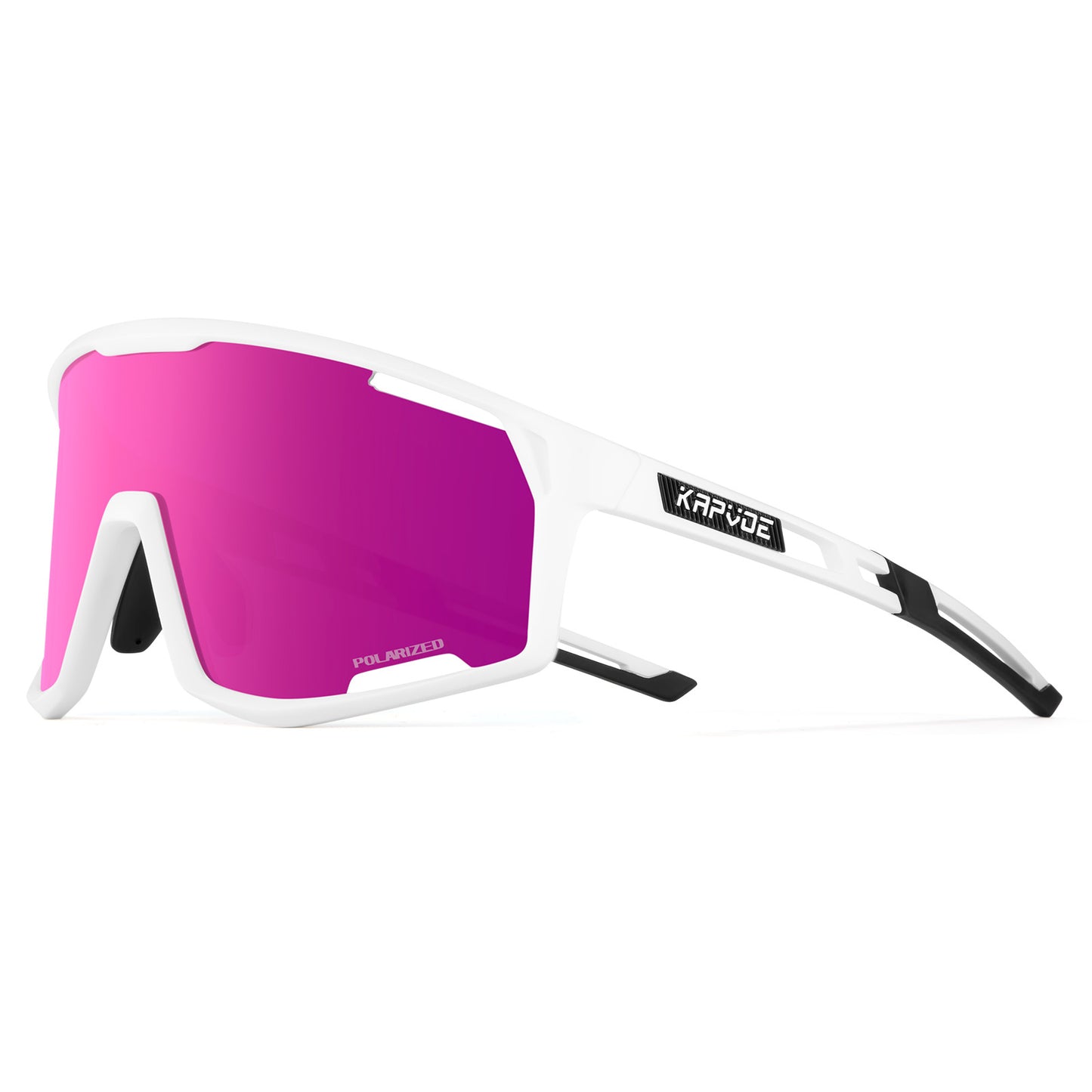 Lentes Kapvoe Polarizados Marco Blanco Mica Morada