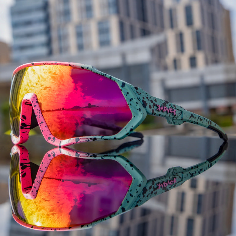 Lentes Kapvoe Polarizados Marco Rosa/Turquesa Mica Morada