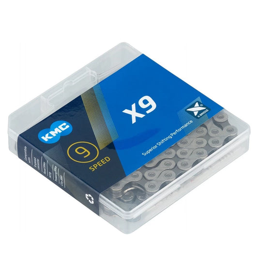 Cadena KMC X9 9V Plata/Gris